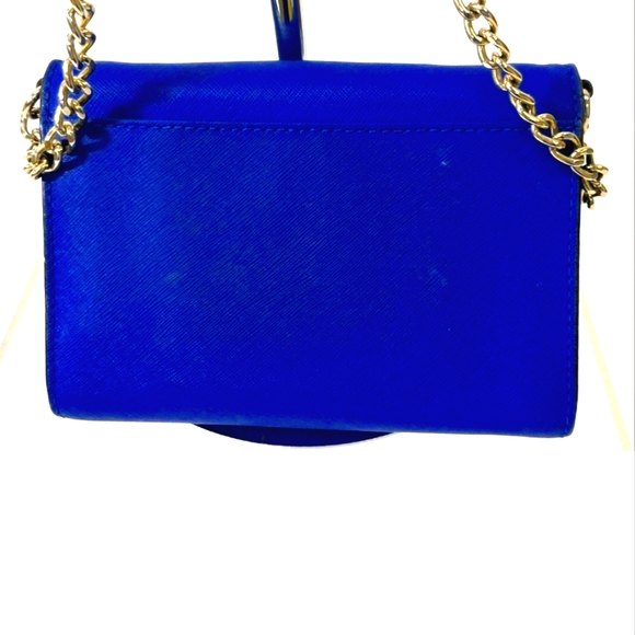 Michael Kors Blue Leather Crossbody Bag with Gold Accents - Picture 2 of 5
